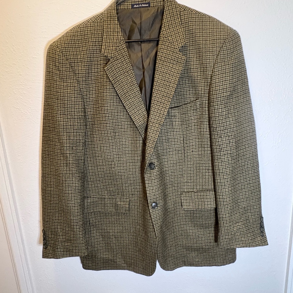 Alan Flusser Houndstooth Blazer in Brown and Black
